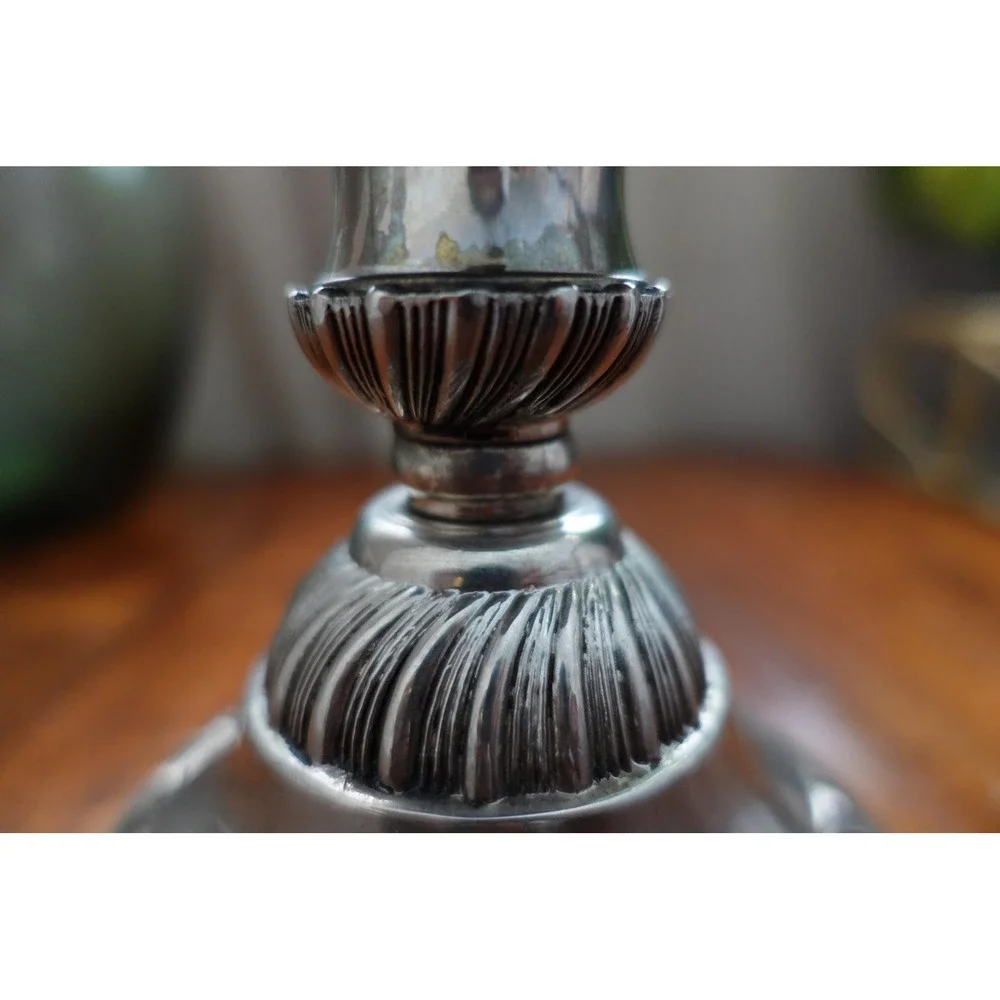 Godinger Silver Candlestick Holder Ornate Floral Embossed Elegant Home‎ Decor